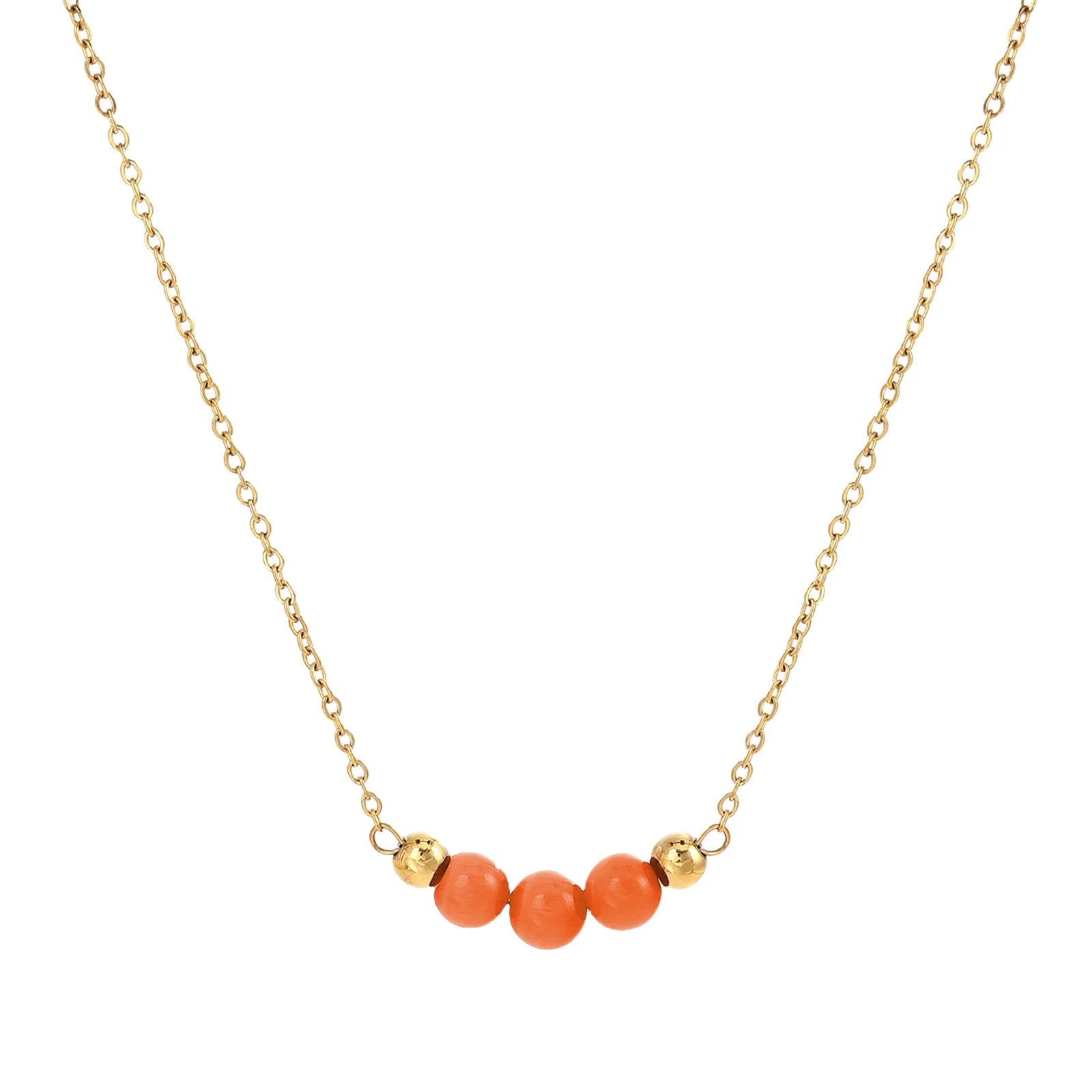 Women Fashion Necklace with Stone Beads Women Statement Necklace Golden Chain Necklace Suitable f... | Walmart (US)