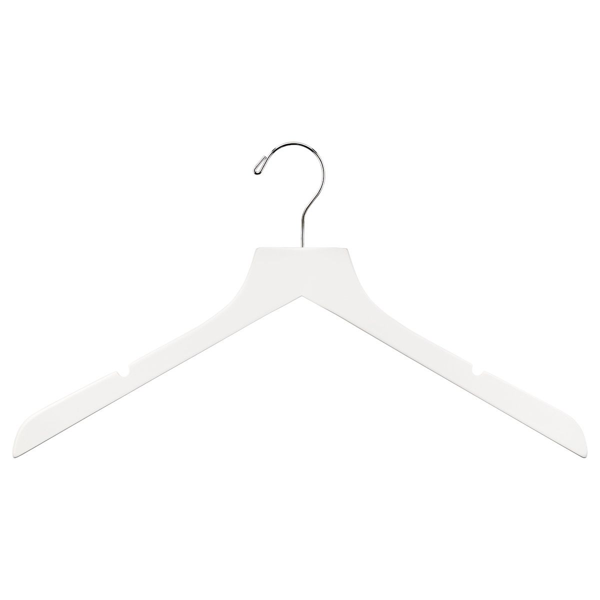 White Slim Wood Hangers with Notches | The Container Store