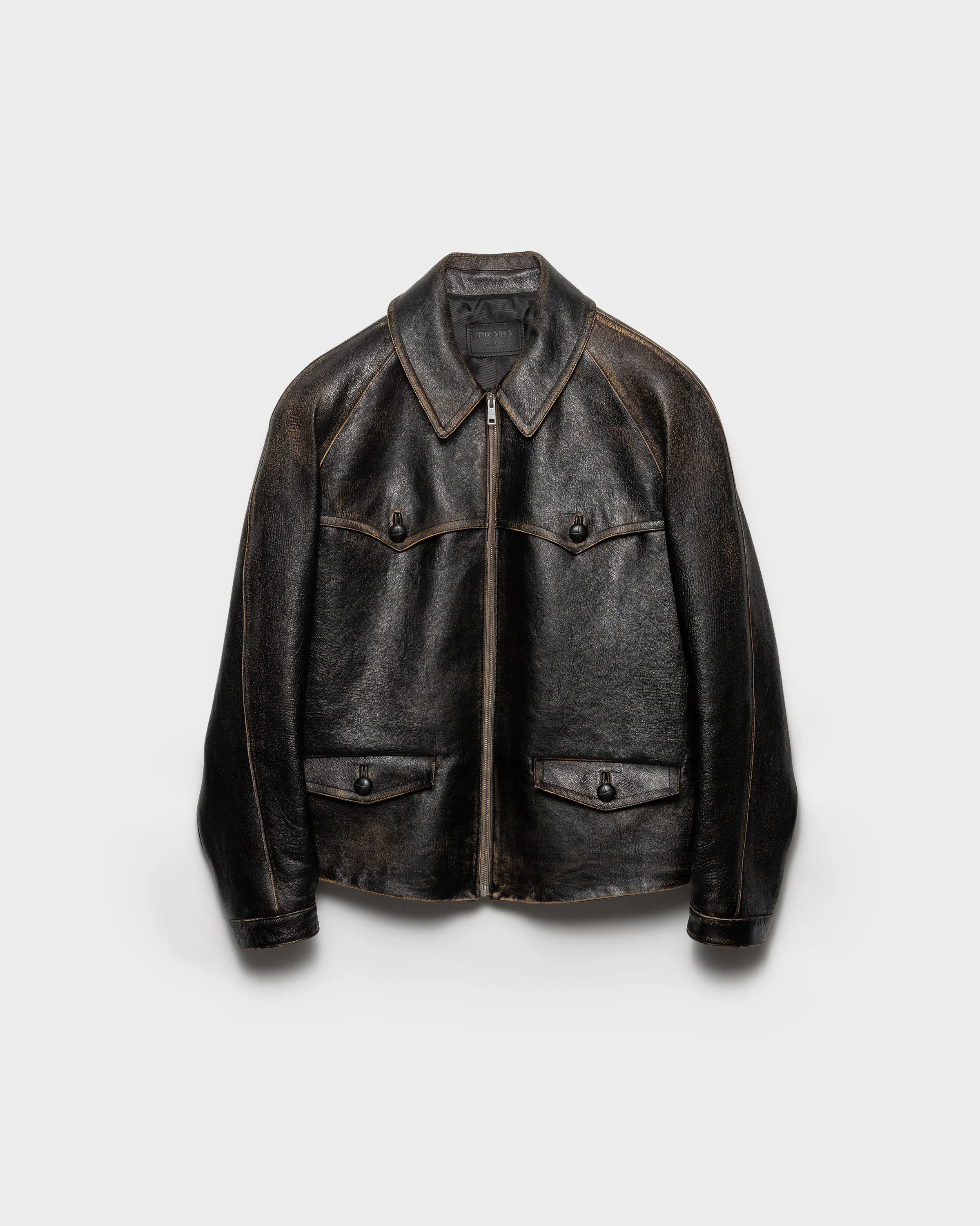 Leather jacket | Prada US