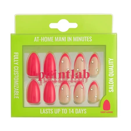 PaintLab Short Almond Press On False Nails 3D, Celestial Pink, 30 Count | Walmart (US)