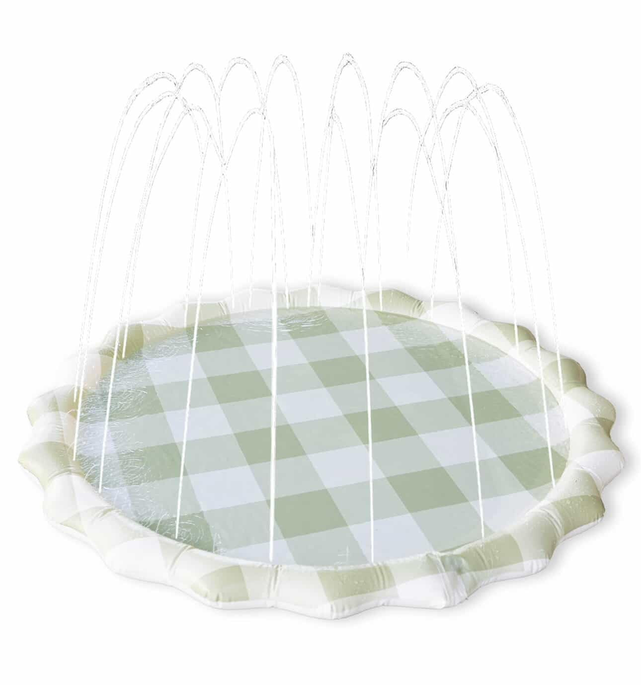 Neutral Gingham Splash Pad for Kids - Outdoor Sprinkler for Kids & Toddlers, Water Mat Sprinkler ... | Amazon (US)