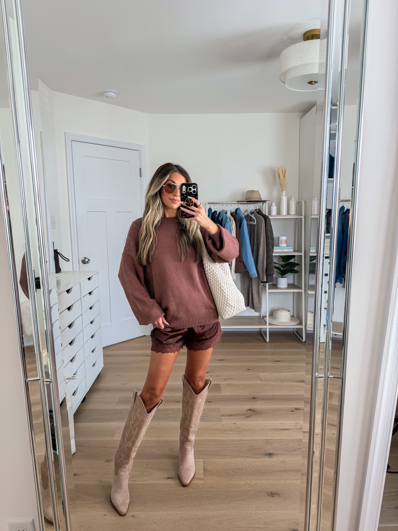 Cute and casual Amazon fall outfit 
+ brown sweater: small
+ brown lace shorts: small
+ cowboy boots: true to size 

Amazon outfits
Amazon fashion
Amazon fall outfits 
Thanksgiving outfit 
Amazon boots
Fall shoes 
Amazon prime day

#LTKootd #LTKSeasonal #LTKPetite