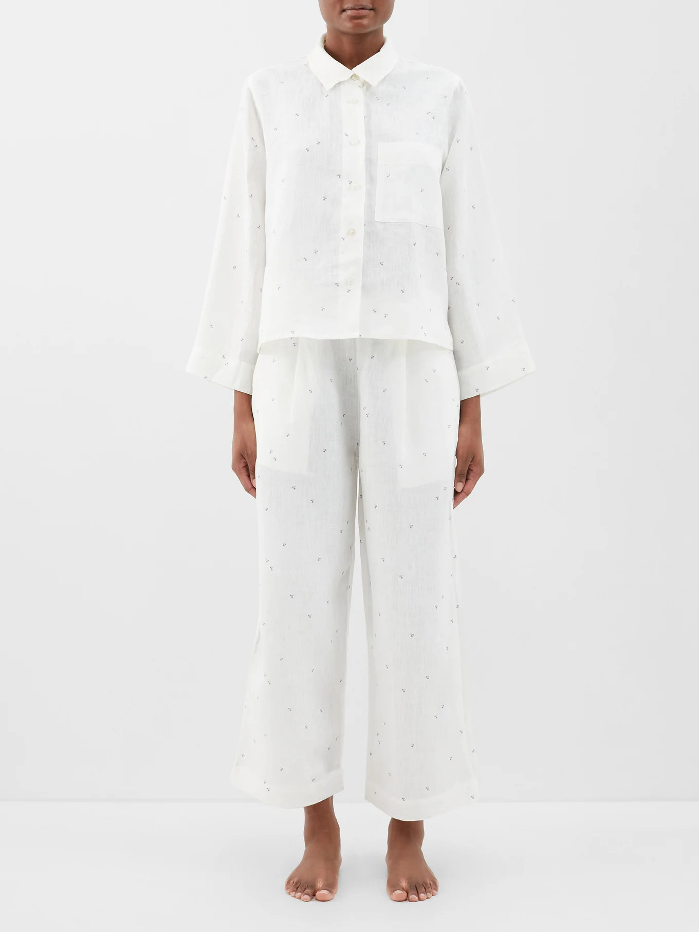 The Drawcord floral-print linen pyjamas | Matches (US)