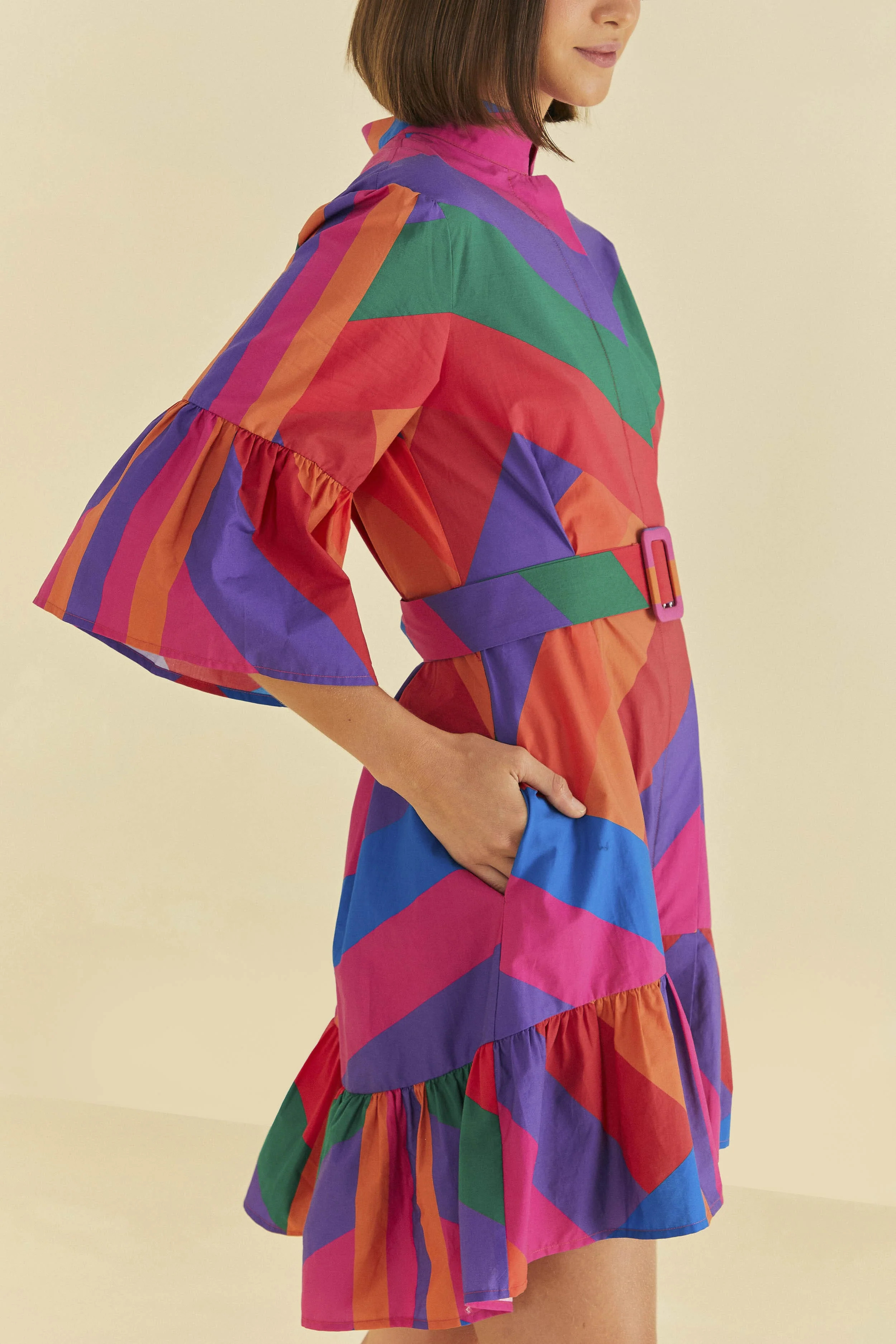 Amanda Stripes Mini Dress | FarmRio (US)