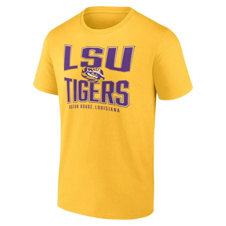 Collegiate LSU Mens Black ColorLong Sleeve Cotton Crew Tee Tilt Arch - Walmart.com | Walmart (US)