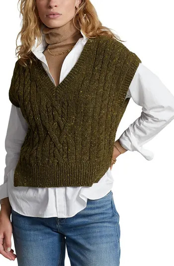 Polo Ralph Lauren Aran Cable Knit Sweater Vest | Nordstrom | Nordstrom