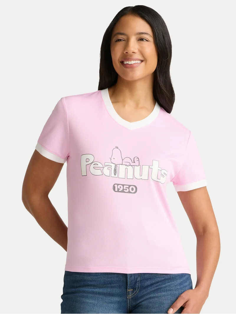 Peanuts Snoopy Women’s Sporty Graphic Tee, Sizes XXS-XXL | Walmart (US)