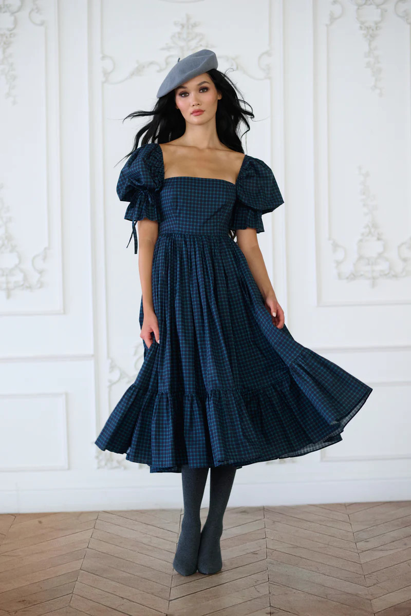 The Farmhouse Tartan Market Dress | Selkie Collection
