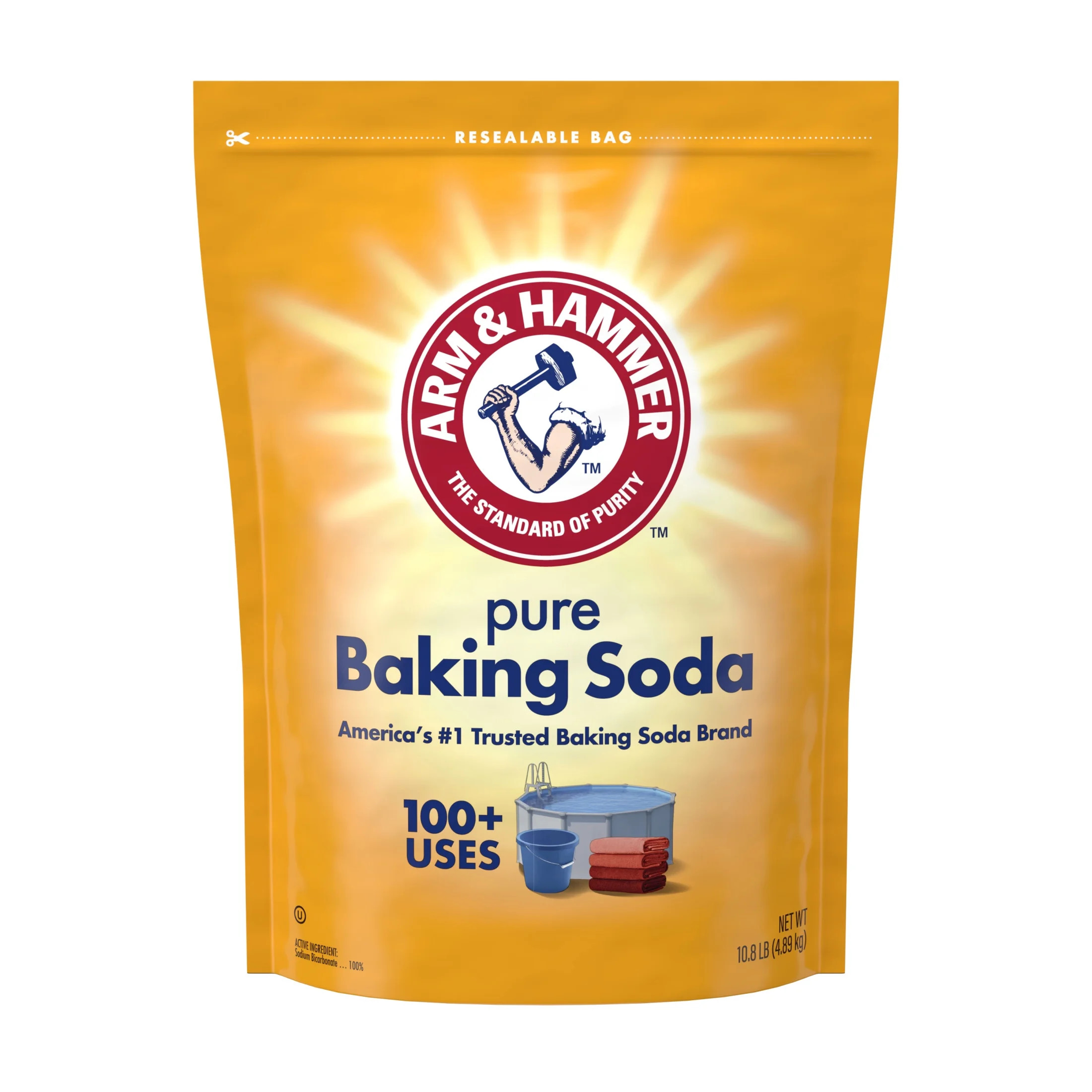 ARM & HAMMER Pure Baking Soda, for Baking, Cleaning & Deodorizing, Pool 10.8 lb Bag | Walmart (US)