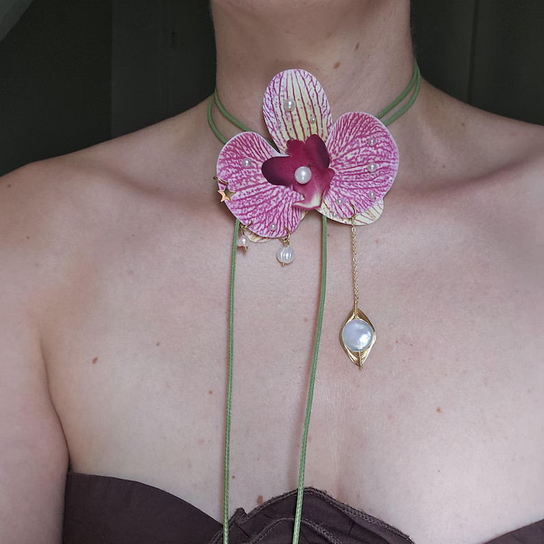 Pink Collection, Water Pearls, Baroque Pearls, Mineral Pearls, Stainless Steel and Silicone Orchi... | Etsy (US)