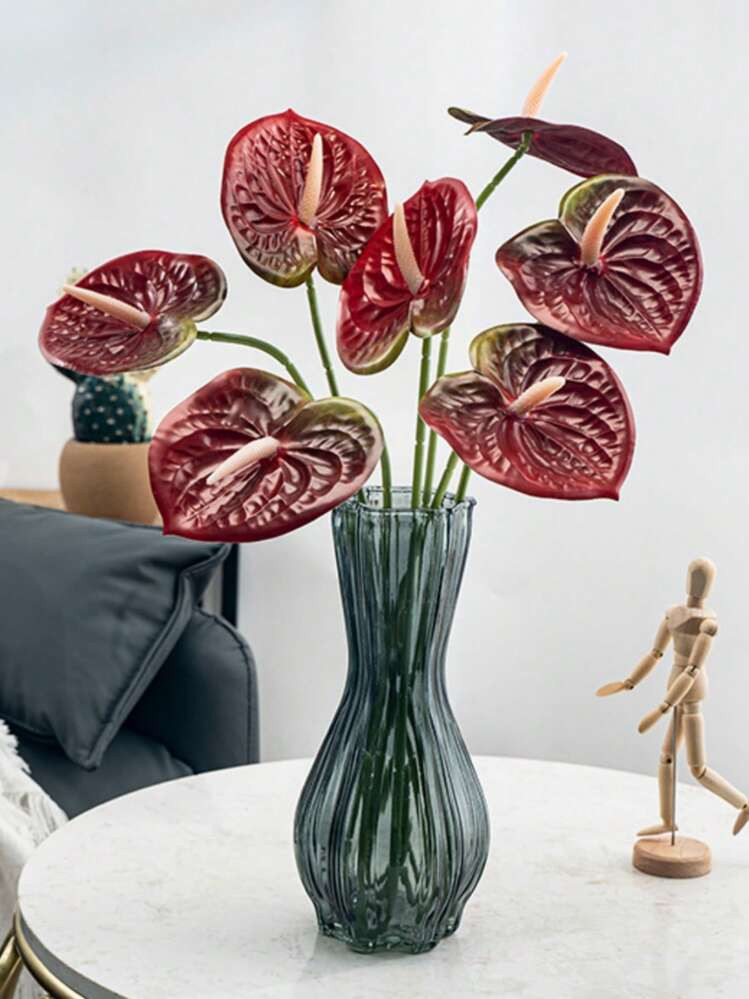 1PC/3PCS/5PCS,High-Grade Material Anthurium Lily(Red), Soft PVC, Flexible Shape And Easy To Save,... | SHEIN