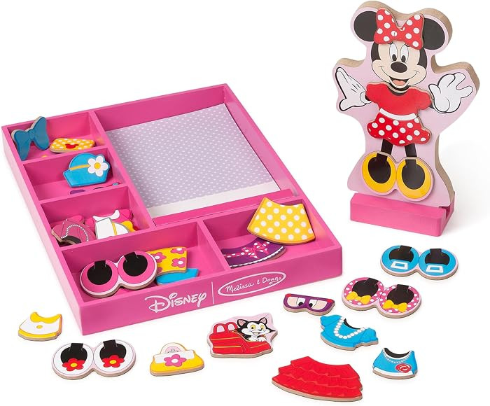 Melissa & Doug Disney Minnie Mouse Magnetic Dress-Up Wooden Doll Pretend Play Set (35+ pcs) | Amazon (US)