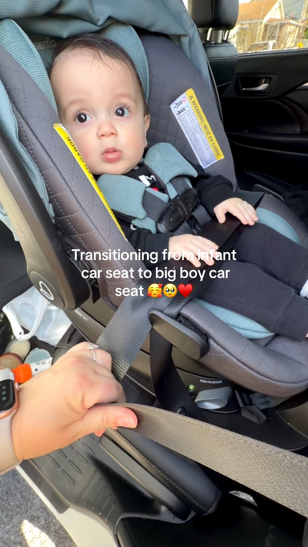 Transitioning from infant car seat to big boy car seat 🥹😭♥️ im so glad he loves this car seat so much! 

This is the Evenflo Revolve 360 extend All-in-one Rotating convertible car seat. 

#evenflorevolve360 #bigboy #momlife #newcarseat #fyp 

#LTKBaby #LTKKids #LTKmomlife