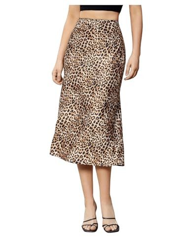 WDIRARA Women's Leopard Print Bodycon Midi Skirt Elegant High Waist A Line Skirts Multicolor Medium | Amazon (US)