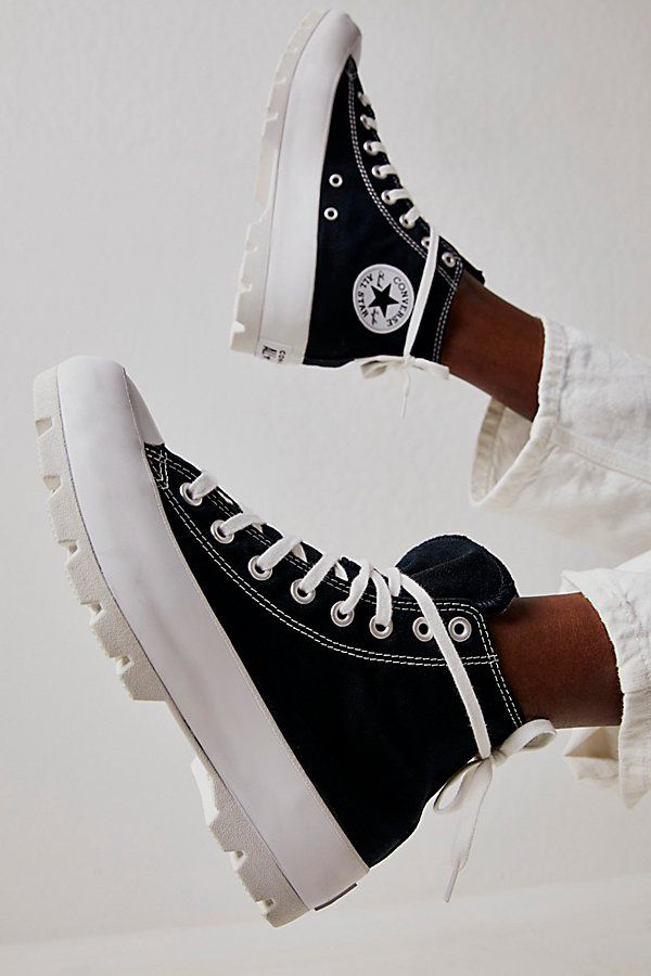 Chuck Taylor All Star Lugged Hi Top Sneakers by Converse at Free People, Black / White / Black, US 8 | Free People (Global - UK&FR Excluded)