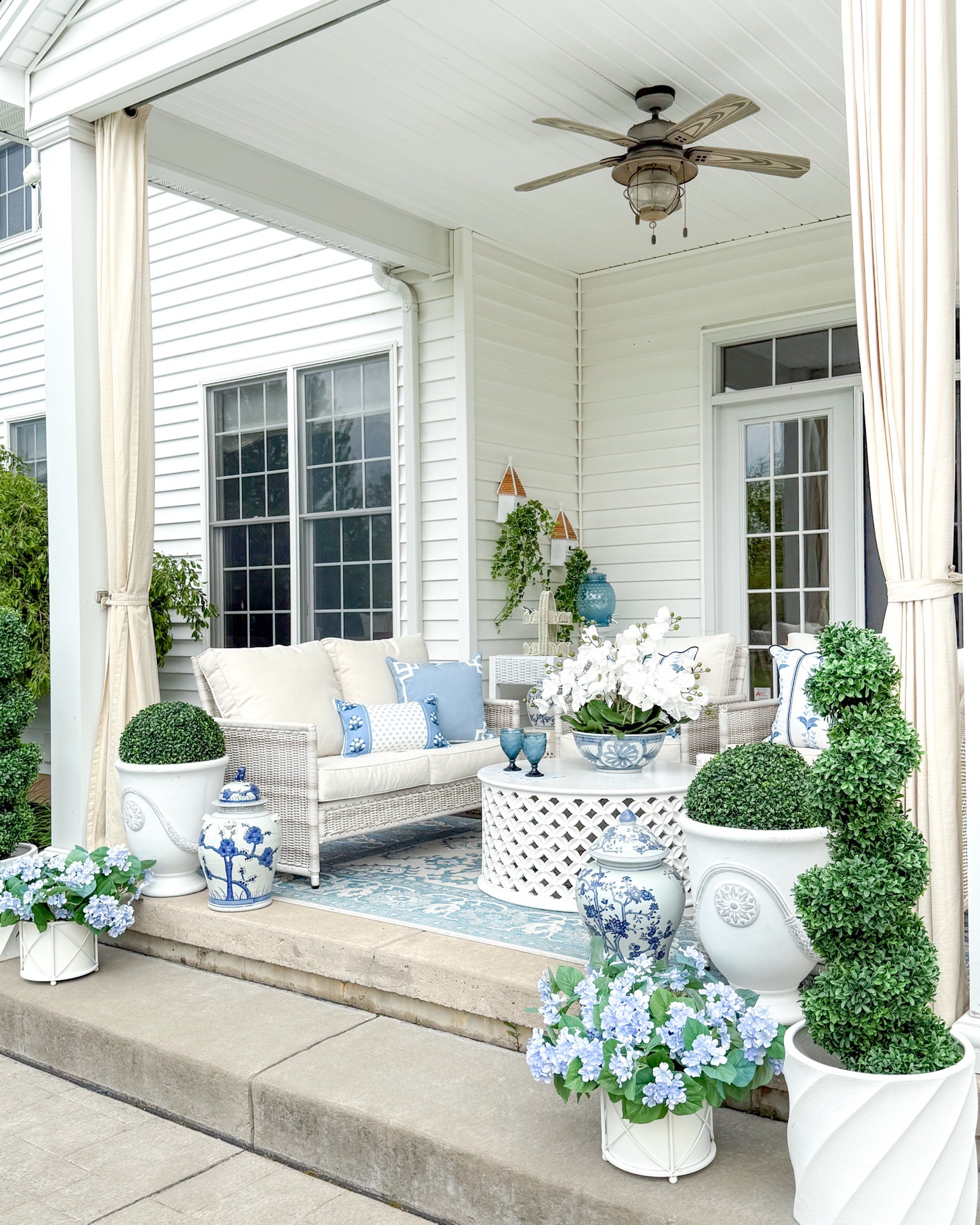 Shop my outdoor space! Use my code LAURAPICKS for a discount on my pillow covers 🩵

Blue and white decor, outdoor furniture, coastal decor, faux hydrangeas, faux boxwood, boxwood ball, white planters, anduze planter, outdoor coffee table, outdoor decor, orchid arrangement, chinoiserie, ginger jars, pillow covers, Amazon finds

#LTKHome #LTKSeasonal