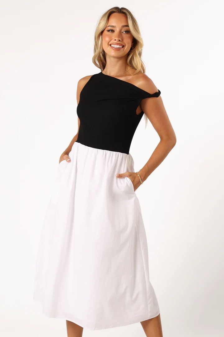Judson Midi Dress - White/Black | Petal & Pup (US)