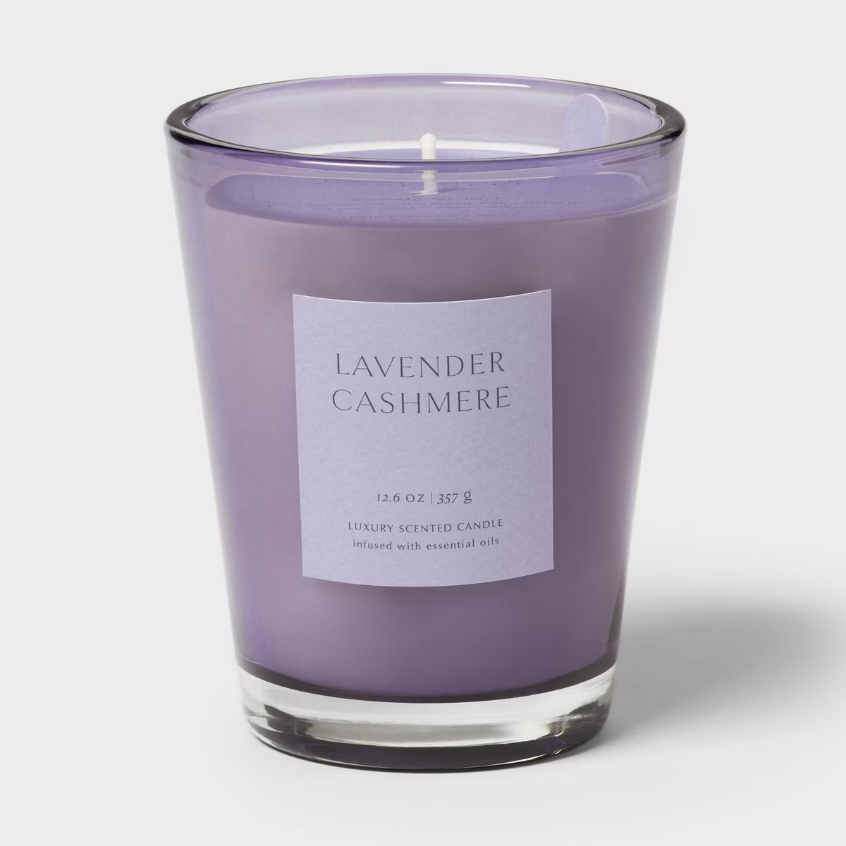 12oz Colored Vase Glass with Dustcover Lavender Cashmere Candle - Threshold™ | Target