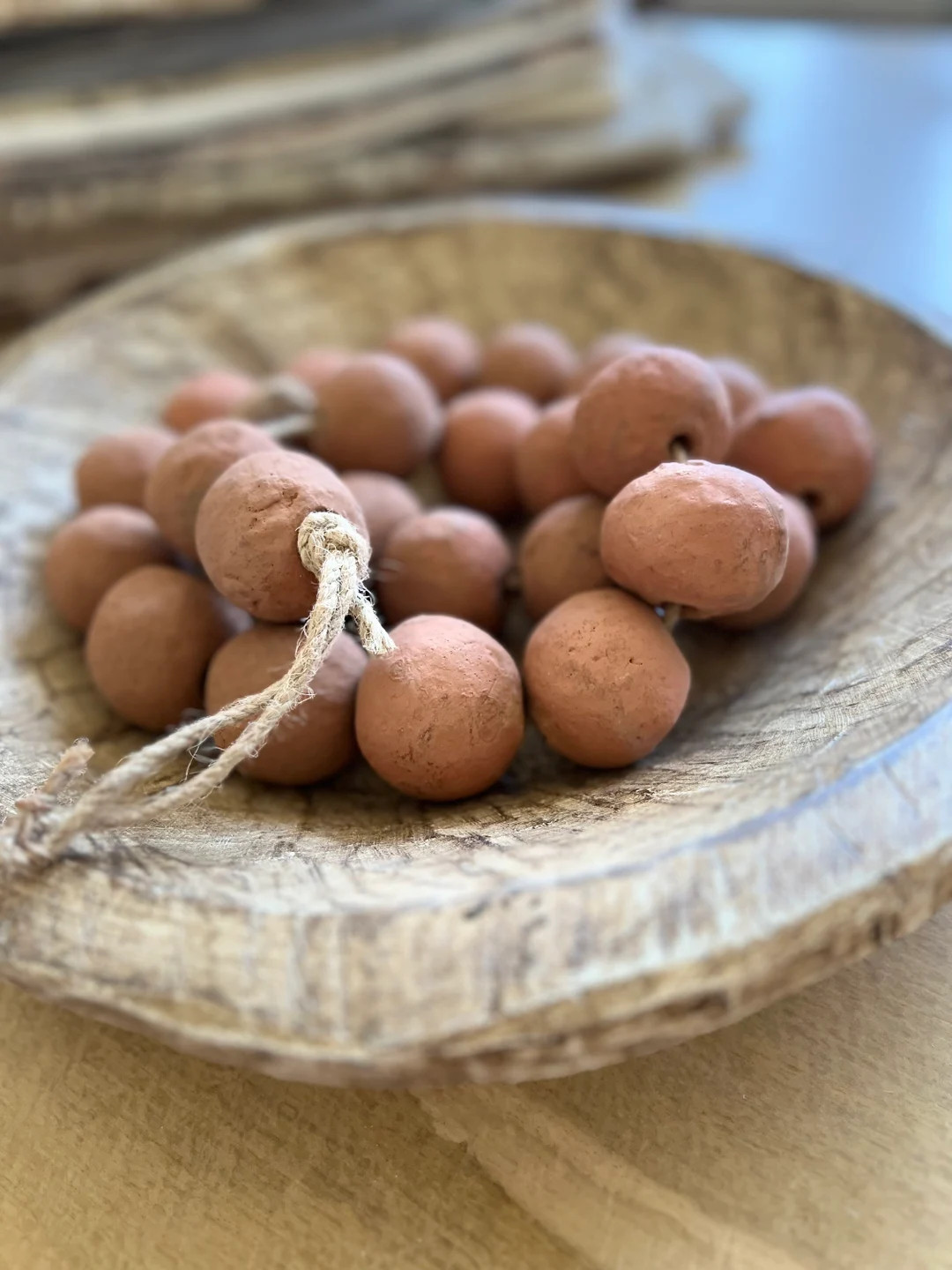 Giant- XL - Natural Terracotta Bead Garland - Hand-thrown in India - 1.5” Big Beads - 36.75” ... | Etsy (US)