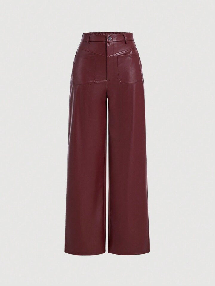 SHEIN MOD Women's Vintage Pu Leather Pants | SHEIN