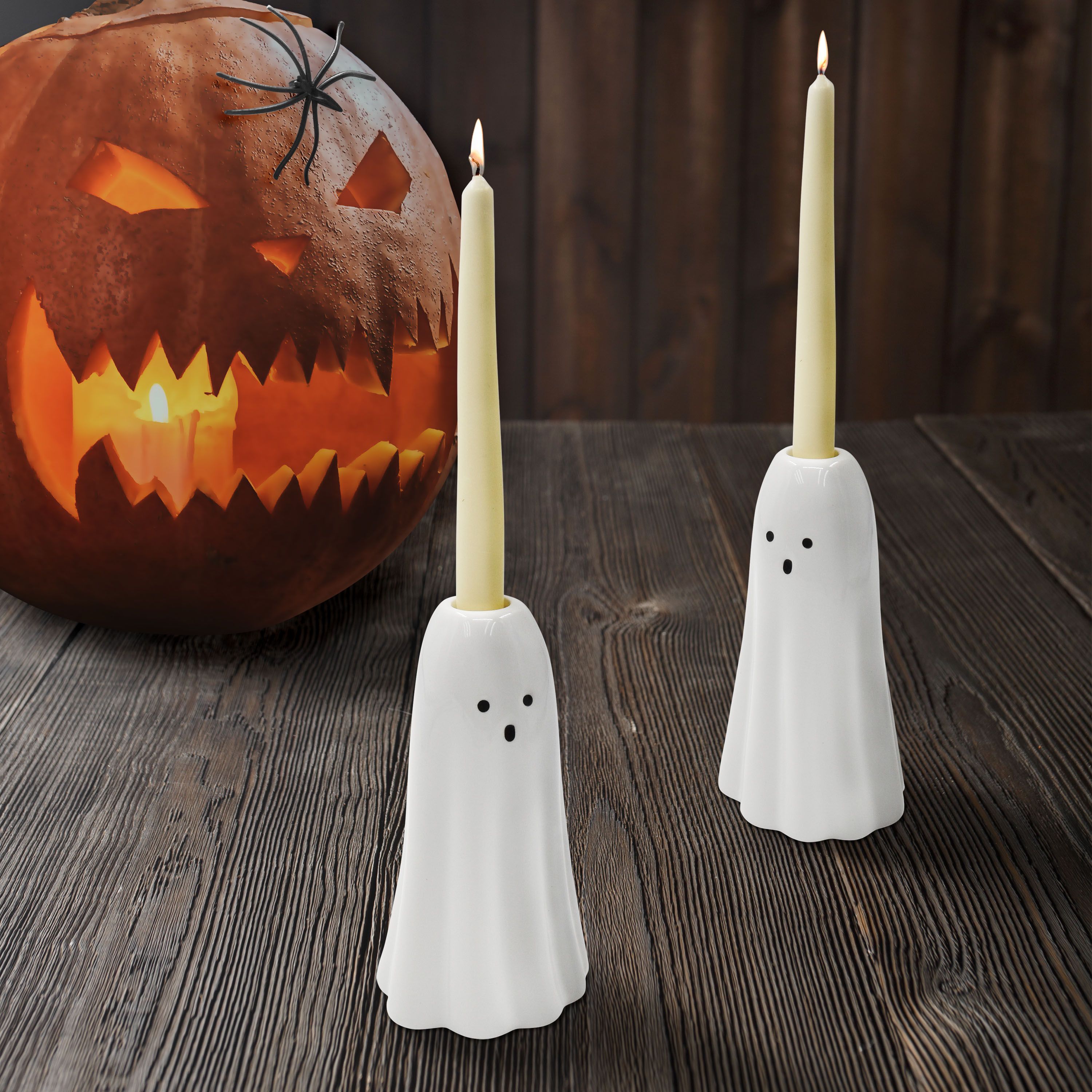 Halloween Ceramic Spooky Tall Ghost Candle Holder, Tabletop Decorations, by Way to Celebrate - Wa... | Walmart (US)