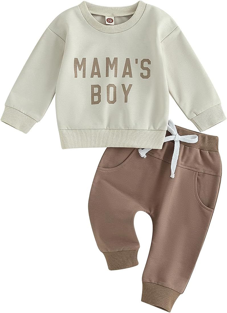 Engofs 2Pcs Toddler Baby Boy Girl Sweatshirt Tops Pants Set Long Sleeve Sweatsuit Fall Winter Out... | Amazon (US)