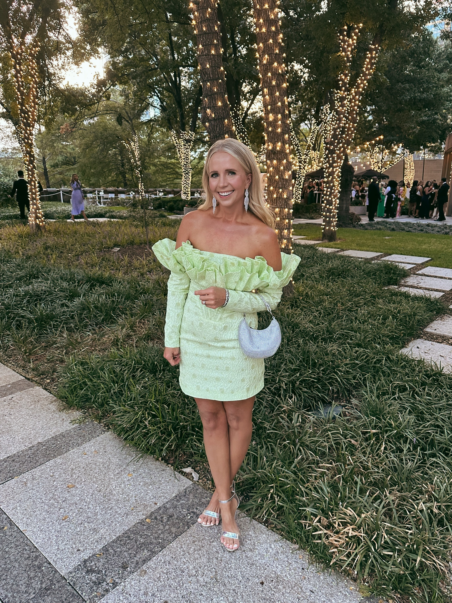 LTKCon look for the final evening! Dress is on sale for $70! Love this color green. Dress does not have stretch so you may want to size up. I’m wearing a 6. Paired it with chrome and silver accents since that’s on trend this season  

#LTKsalealert #LTKCon #LTKHoliday