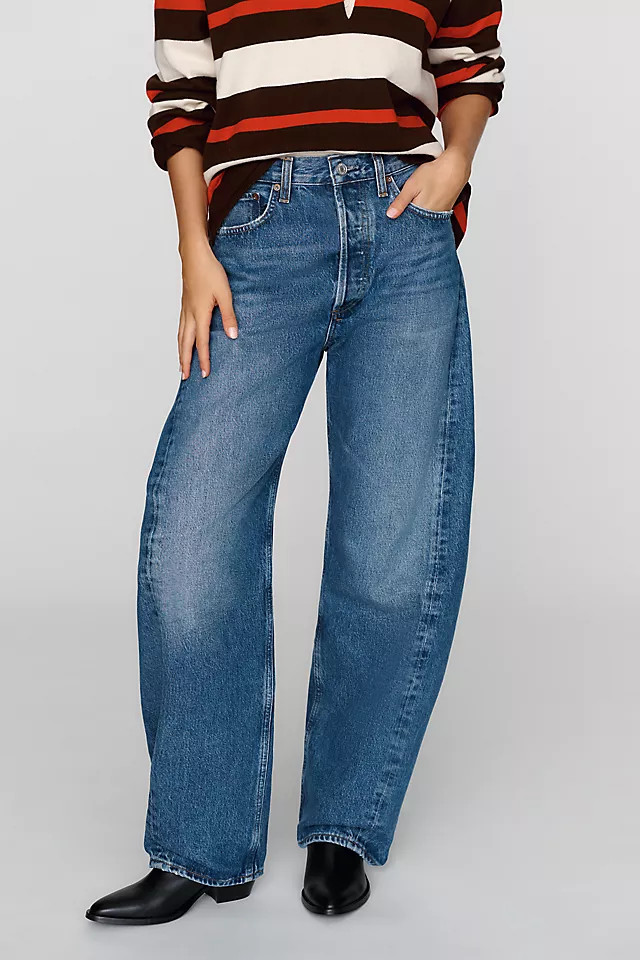 AGOLDE Luna Pieced High-Rise Tapered Jeans | Anthropologie (US)