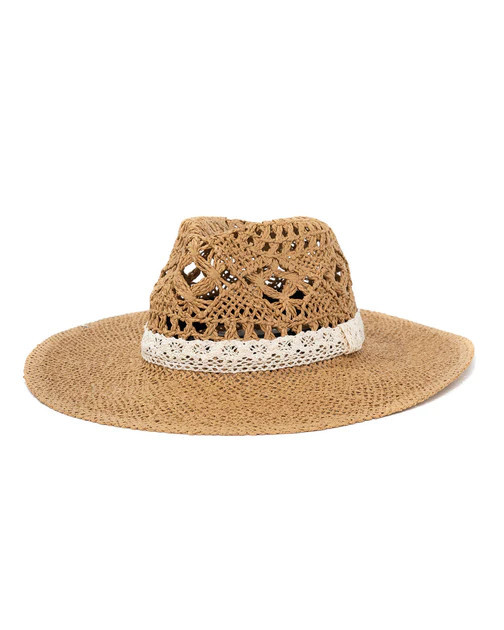 Bondi Lace Straw Hat - Tan - FINAL SALE | VICI