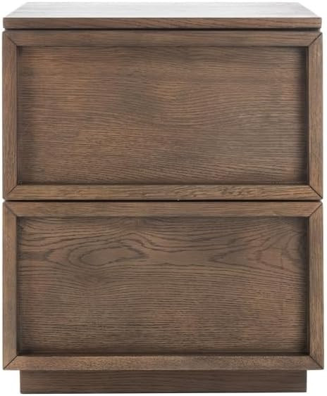 Safavieh Zeus 2 Drawer Nightstand, Medium Oak | Amazon (US)