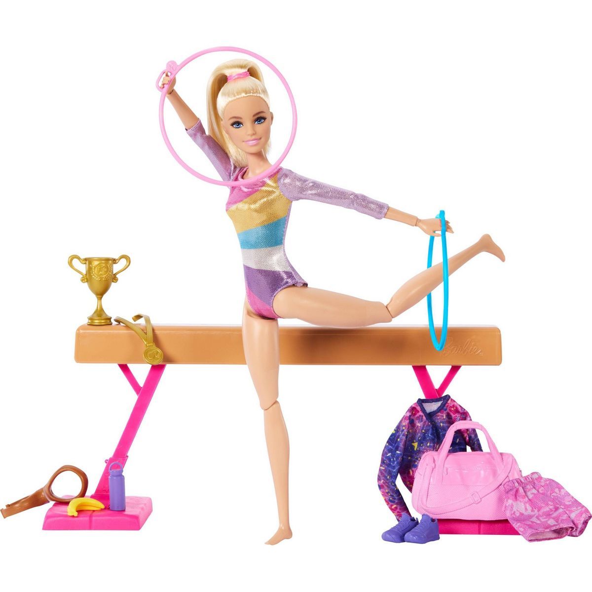 Barbie Gymnastics Playset with Blonde Fashion Doll, Balance Beam, 10+ Accessories & Flip Feature ... | Target