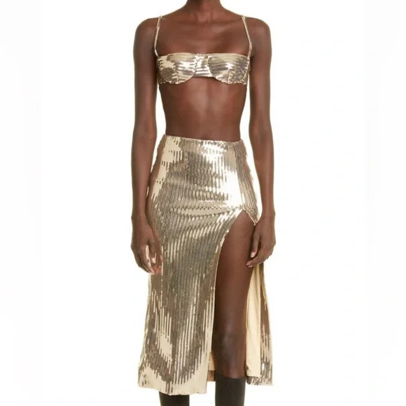 NWT 2PC LaQuan Smith Sequin Bra and Skirt Medium $1275 | Poshmark