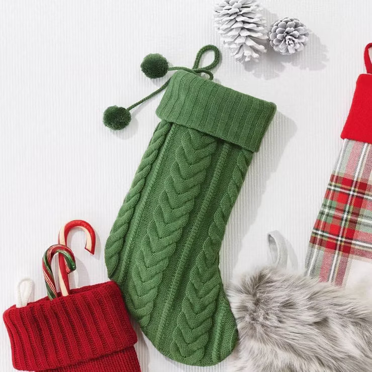 Cable Knit Christmas Stocking Green - Wondershop™ | Target