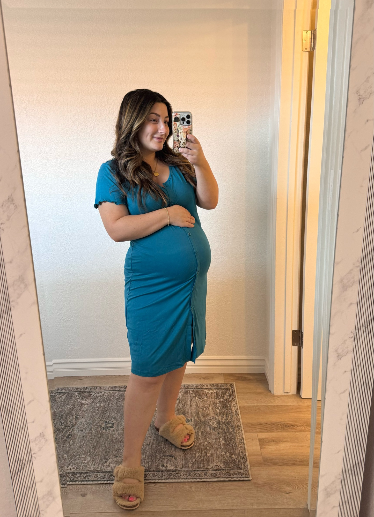 Softest pajama nightgown! I’m in a medium at 39 weeks pregnant! 

Functional buttons so it’s nursing friendly! Not maternity but is perfect while you’re pregnant and postpartum!

#LTKBump #LTKFindsUnder50 #LTKBaby