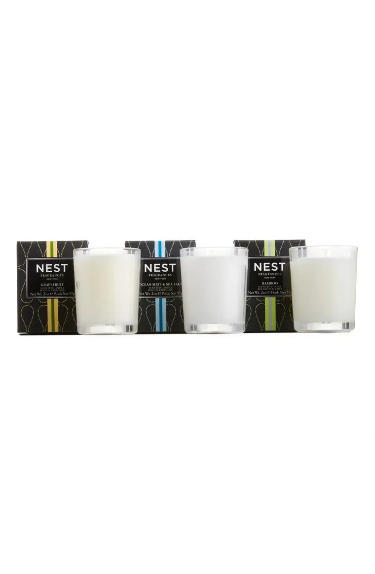 NEST Fragrances Grapefruit, Ocean Mist & Sea Salt and Bamboo Votive Candle Trio | Nordstrom