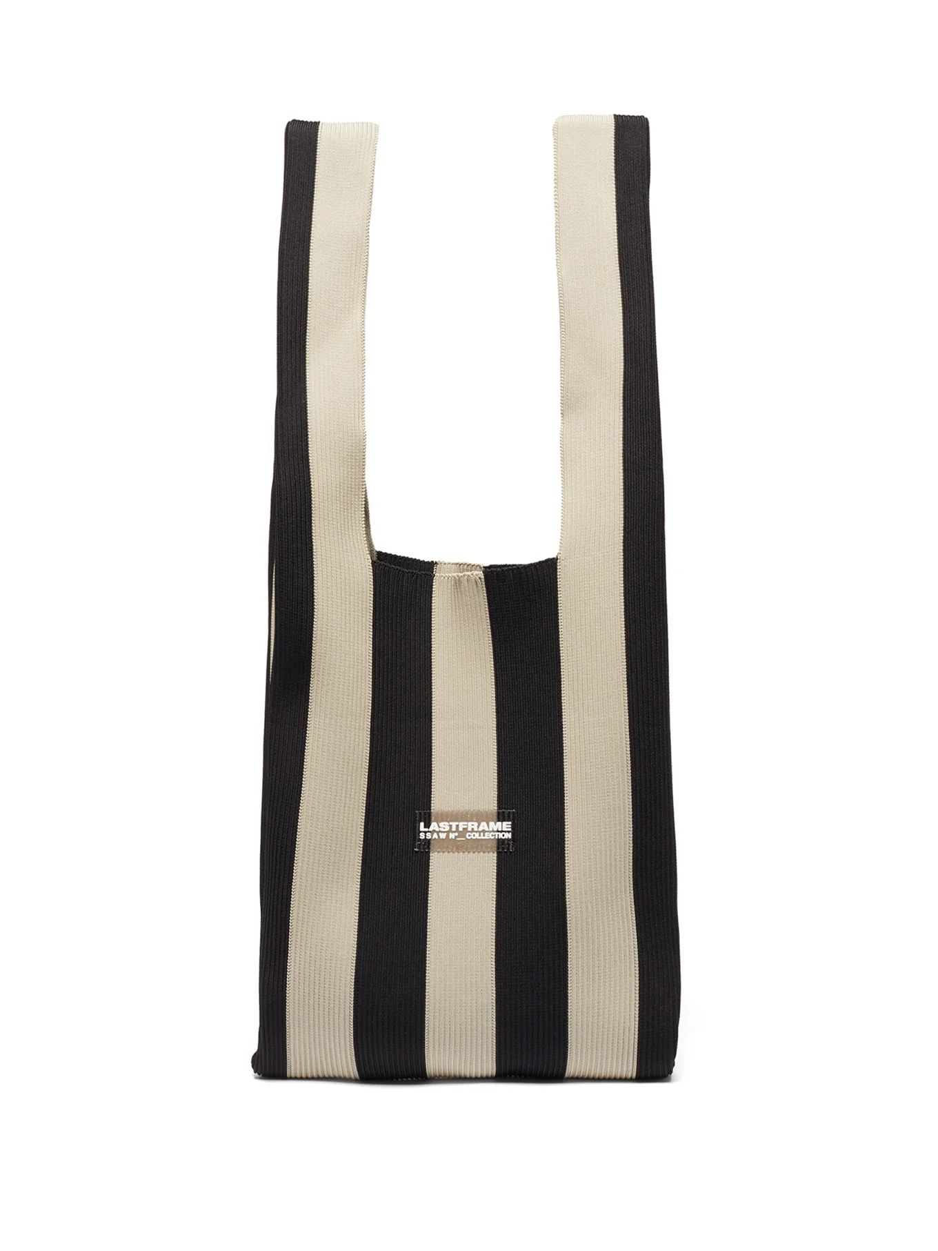 Medium striped rib-knit tote bag | LASTFRAME | Matches (UK)