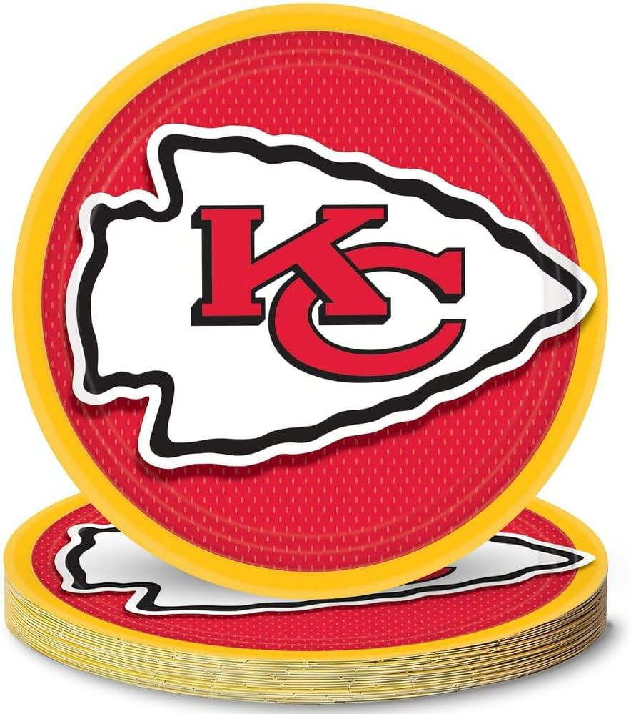 NFL Kansas City Chiefs Round Paper Plates - 9", 8 Pieces - Perfect for Game Day Parties & Tailgat... | Amazon (US)