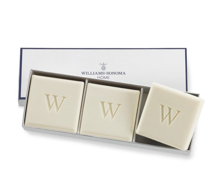 Williams Sonoma Home Monogrammed Soaps, Set of 3, Square | Williams-Sonoma