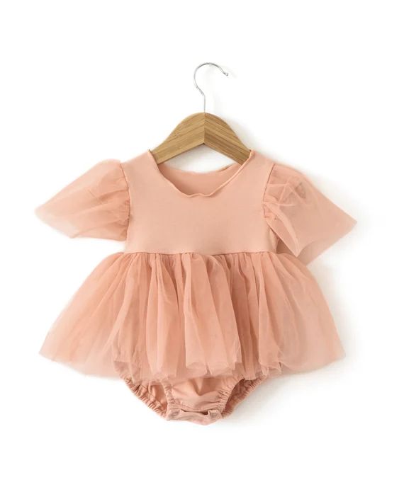 Baby Girl Dress Romper Dusty Pink Baby Dress Romper Pink Baby | Etsy | Etsy (US)