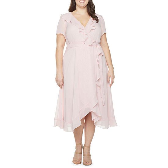 Danny & Nicole-Plus Short Sleeve High-Low Fit & Flare Dress | JCPenney