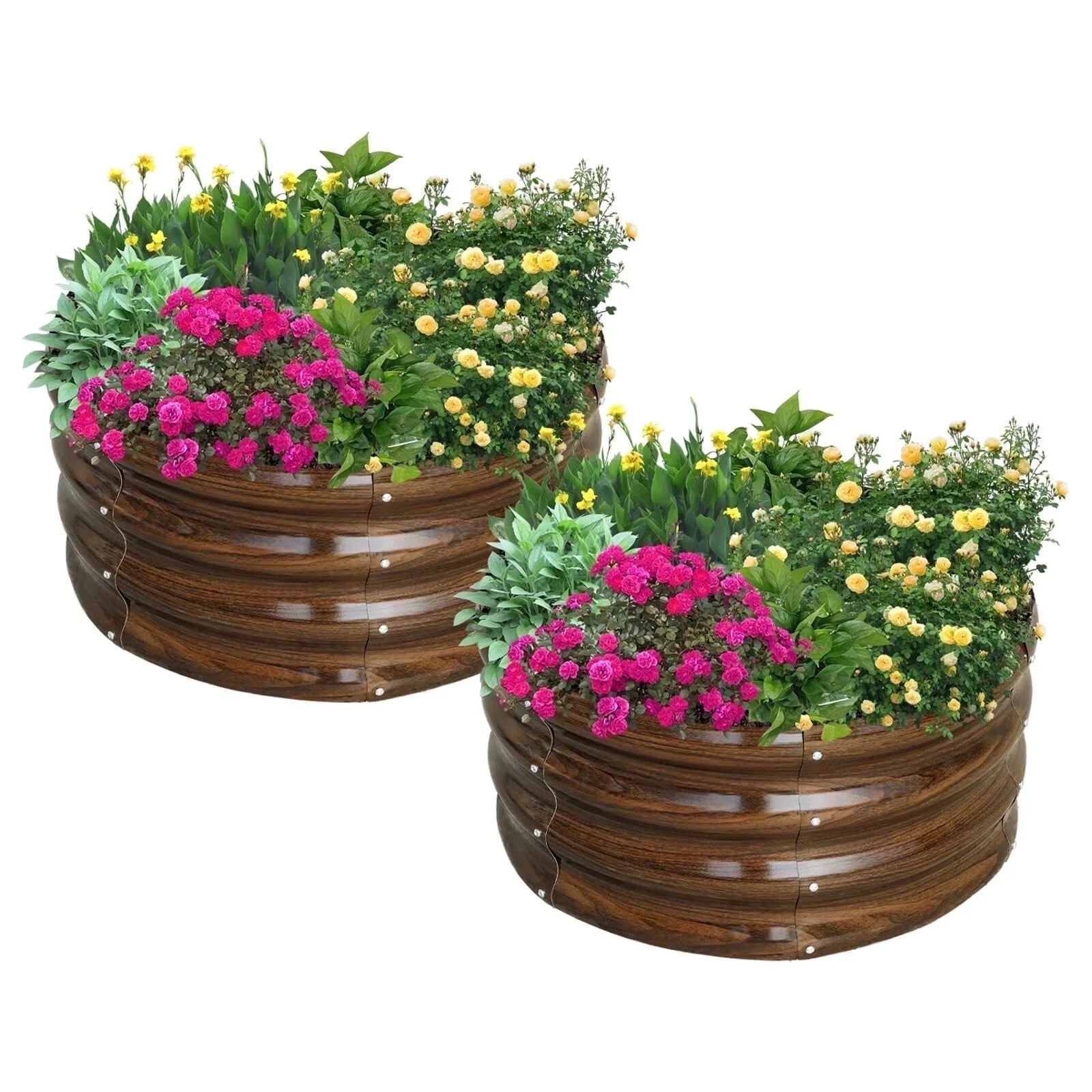 SnugNiture Galvanized Raised Garden Bed, 2Pcs 2x2x1ft Outdoor Raised Beds Kit for Vegetables and ... | Walmart (US)