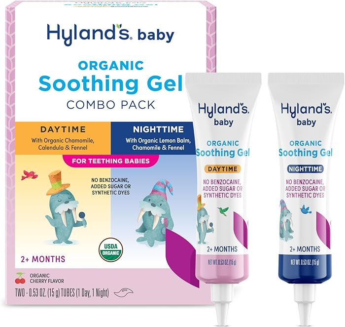 Hyland's Baby Organic Day and Night Soothing Gel Combo Pack, Cooling Gel for Oral Discomfort, Eas... | Amazon (US)