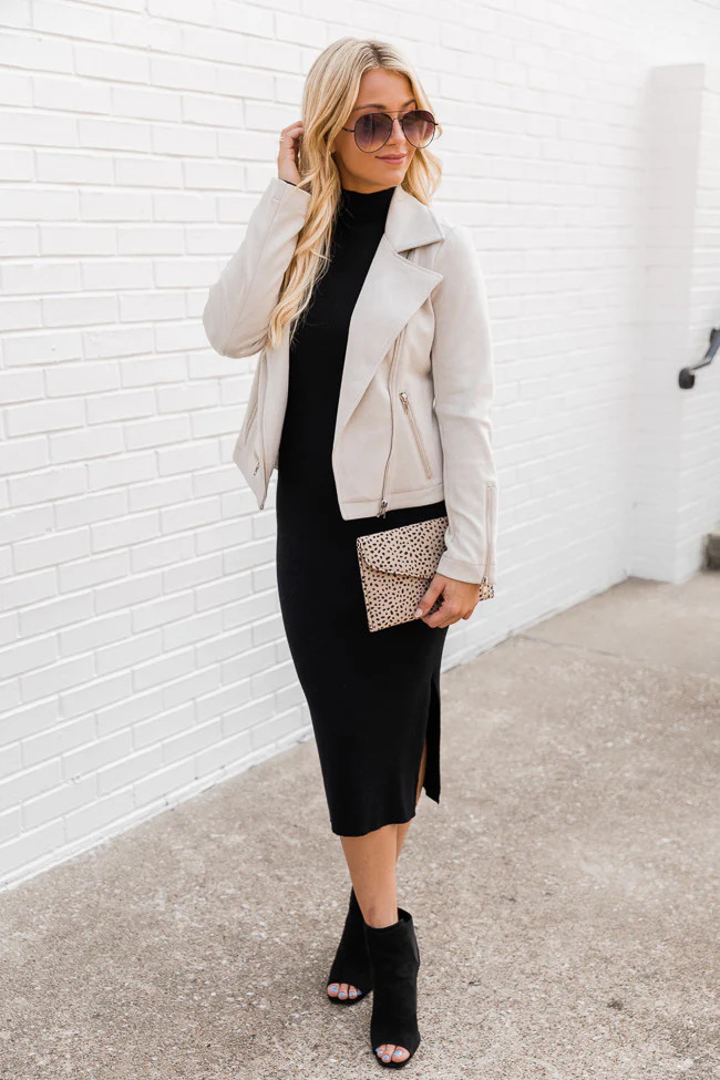 Late Nights Grey Suede Moto Jacket | The Pink Lily Boutique