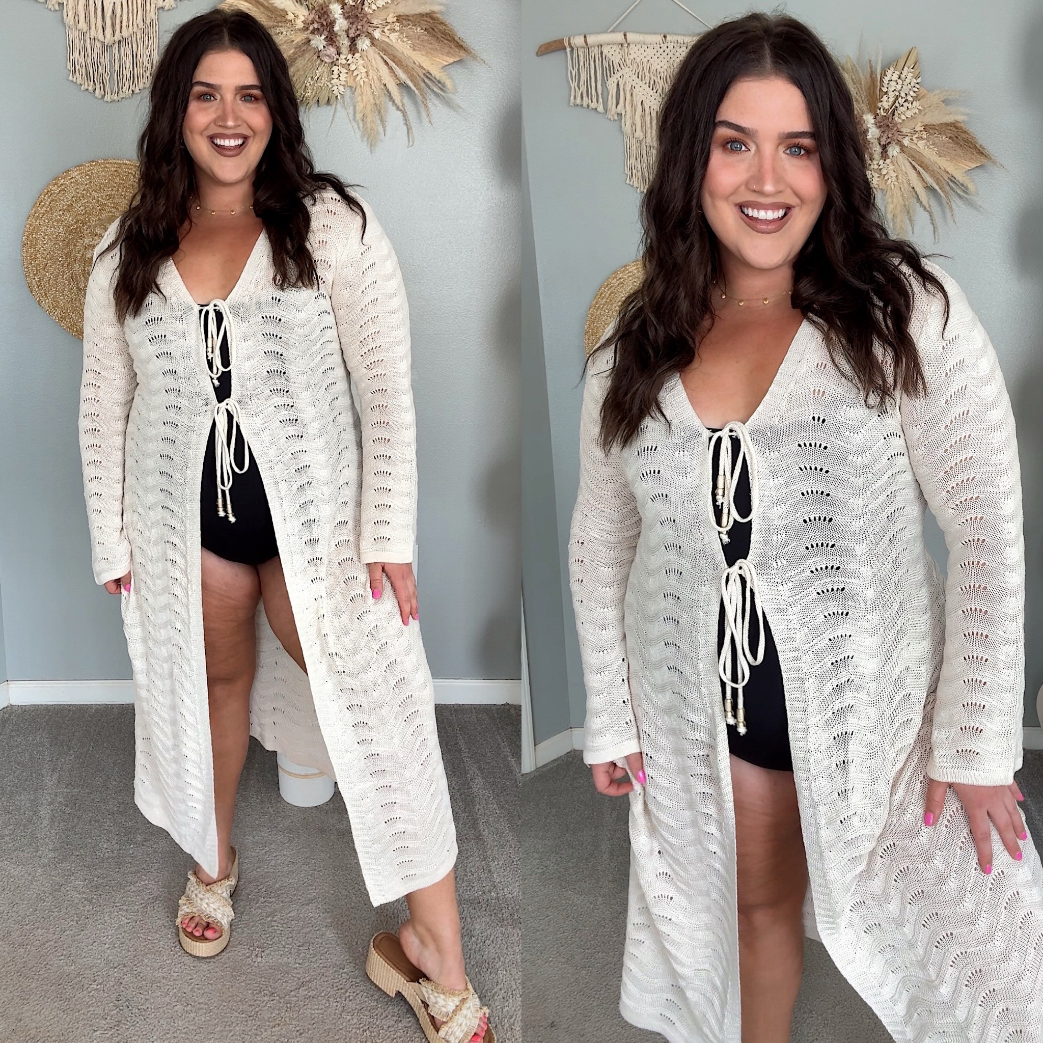 Black snatching one piece swimsuit with tummy control + crochet duster coverup both size XL 🖤 Resort wear, beach vacation outfit

#LTKFindsUnder50 #LTKSwim #LTKMidsize