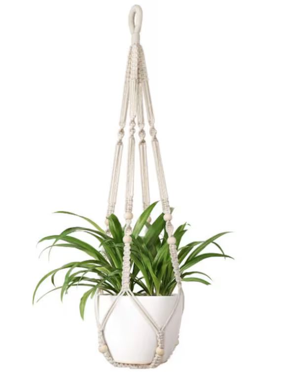Macrame Plant Hangers Indoor Hanging Planter Basket, Wood Beads Decorative Pot Holder No Tassels ... | Etsy (US)