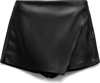 Wrap Faux Leather Skort | Nordstrom