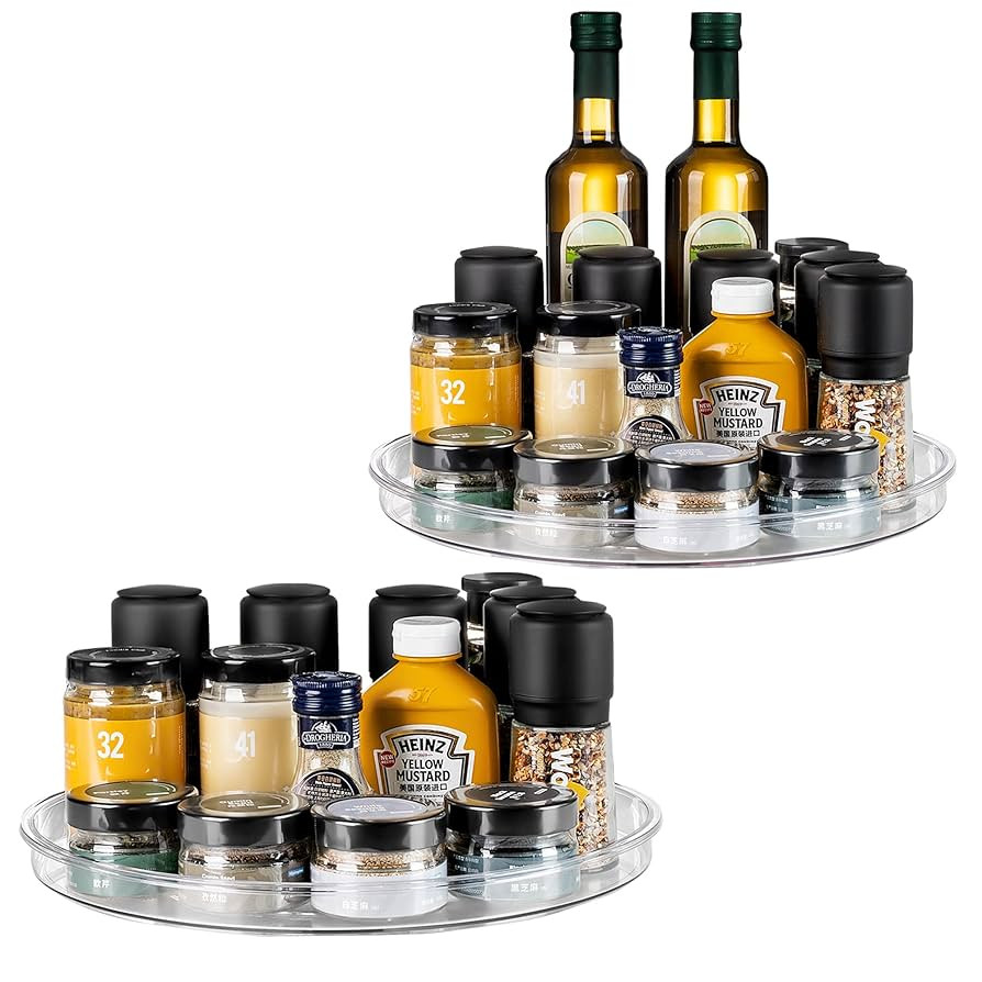 vacane Large 13" Lazy Susan Cabinet Organizer, Non-Skid Lazy Susan Turntable Clear Lazy Susan Tra... | Amazon (US)