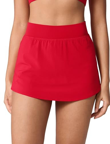 UNISSU High Waisted Skirt Overlay Running Shorts for Women with One Zip Pocket Athletic Workout Q... | Amazon (US)