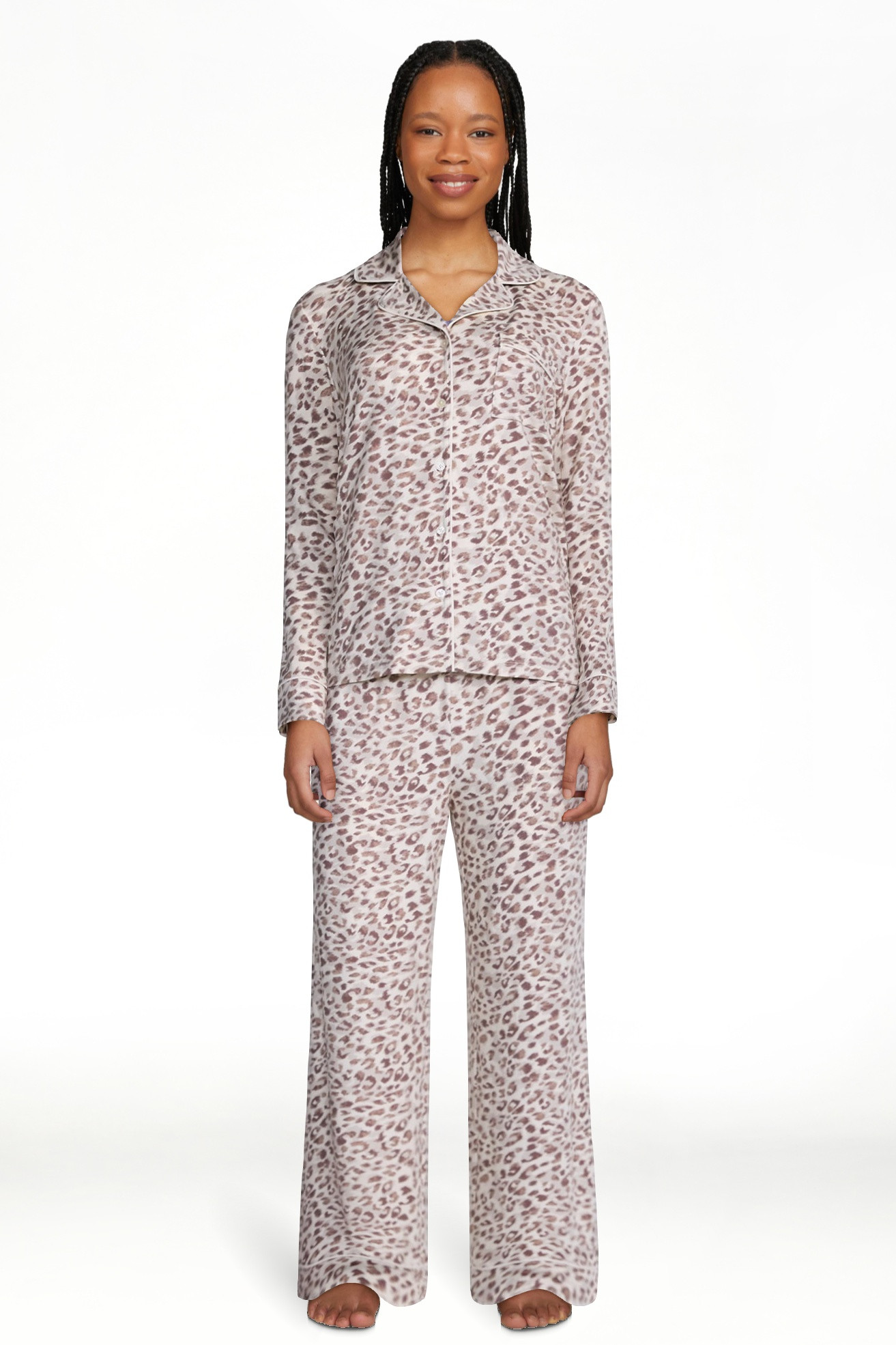 Joyspun Women\u2019s Dreamy Soft Collection Notch Collar Top and Pants, 2-Piece Pajama Set, Sizes... | Walmart (US)