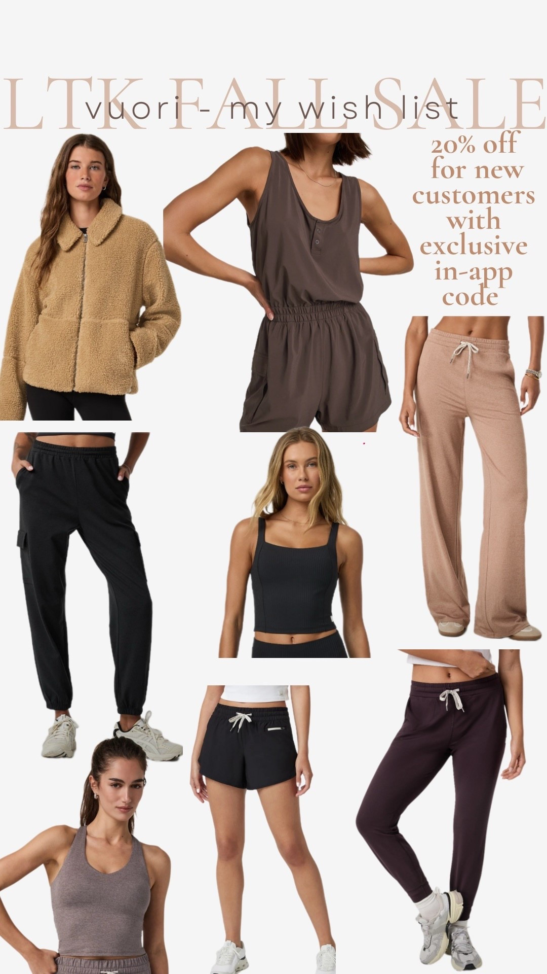Building my fall wardrobe with the softest & chicest pieces from Vuori. Think buttery joggers, wide leg pants you’ll never want to take off, supportive tanks, cozy jackets, &  everyday athleisure that goes from carpool to coffee runs in style🍂☕️

If you’ve been eyeing Vuori, now’s the time; new customers get 20% off when you shop through my posts or in the LTK app. Trust me, these are the investment pieces you’ll live in all season long🤎

🛍️Tap to shop my wishlist & top fall picks!


#LTKActive #LTKStyle #LTKfit #LTKathleisure #LTKwomensfashion #LTKmomstyle #LTKfinds #LTKsalealert #LTKdeals #VuoriClothing #VuoriJoggers #VuoriPerformance #VuoriWomen #VuoriStyle #VuoriSale #AthleisureStyle #AthleisureOutfits #ChicAthleisure #FallWardrobeEssentials #ElevateTheEveryday #MomOver40Style #MomOver40Fashion #CozySeasonStyle #EffortlessStyle #EverydayElevated #FallStyleInspo #WardrobeFavorites #VuoriObsessed #StyleThatMoves

#LTKFallSale #LTKStyleTip #LTKSeasonal